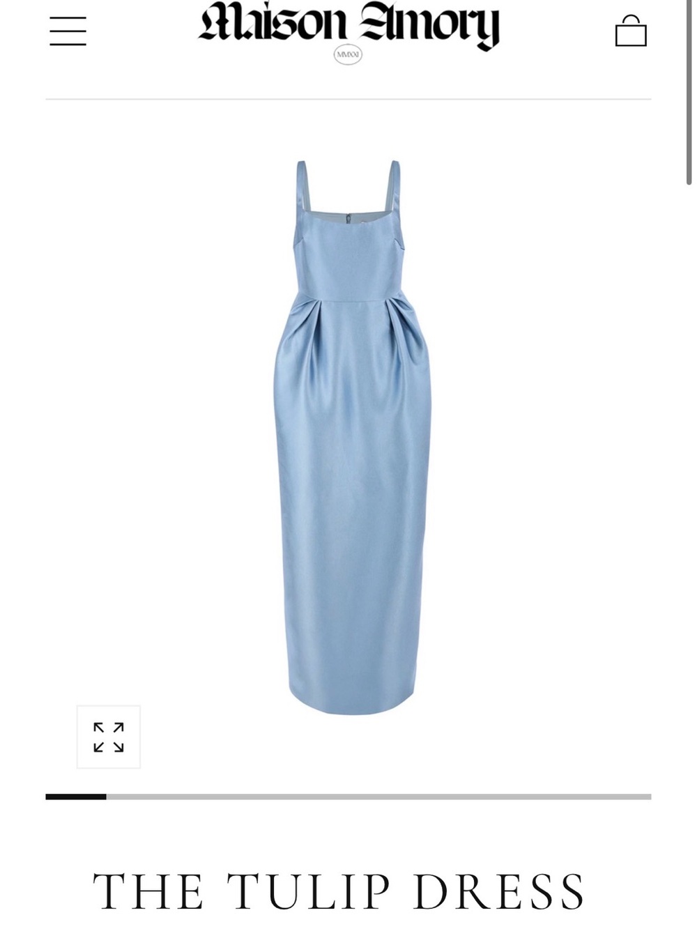 Maison Amory Light Blue Tulip Maxi Dress